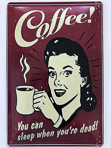 Metal Sign 20 x 30 cm Espresso Coffee Cafe Bar Coffee Retro Nostalgia Tin Sign