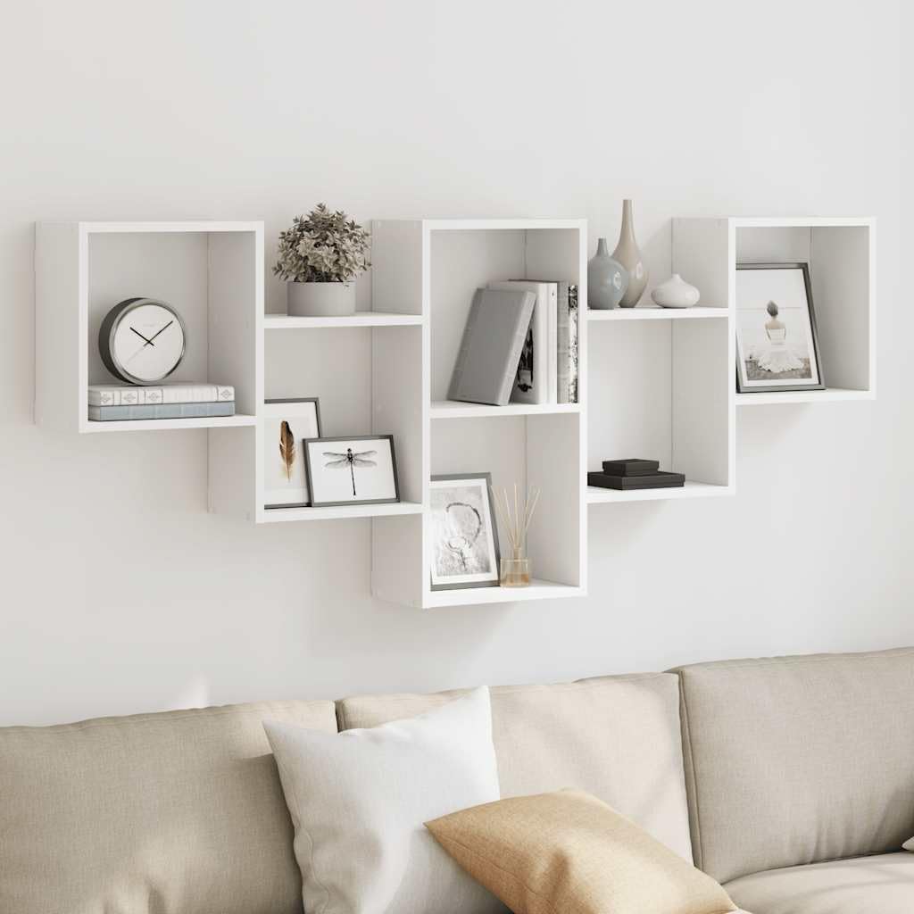 vidaXL Étagère Murale Blanc 159x18x66 cm Bois d'ingénierie