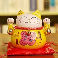 貯金箱 招き猫 金運アップ 置物 かわいい セラミック Amazon.co.jp: 招き猫 貯金箱 置物 開運 金運アップ セラミック