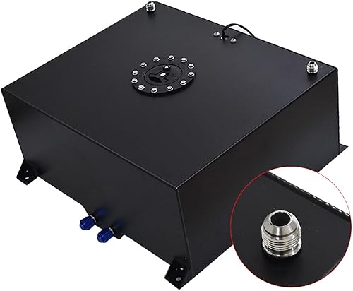 Miniatura 6 de GXYWADY Tanque Race Drift de aluminio con tapa de combustible de 20 galones, color negro + emisor de nivel negro