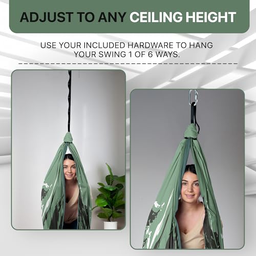 Image of Indoor Sensory Swing for Kids or Outdoor - Holds 300lbs, Double-Layer, & 360 Swivel, Calming Compression Therapy Swing Hammock for Kids & Adults with All Hardware - Sensory-Motor Toys & Gifts