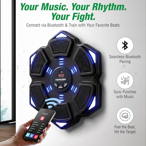 Image of NEWDRU Music Carbon Boxing Machine Wall Mounted, Smart Electric Interactive Wall Mounted Musical Boxing Machine for Adults & Kids