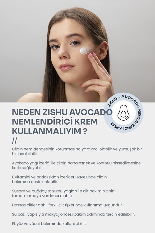 Zishu Avokado Nemlendirici El/Yüz/Vücut Kremi 20 ml