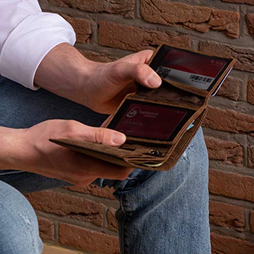 Diloro Full Size Mens Wallets Italy Bifold Flip Id Leather Wallet Vertical Slots Coin And Zip Compartment Rfid Blocking (Dark Hunter Brown) #TOP7