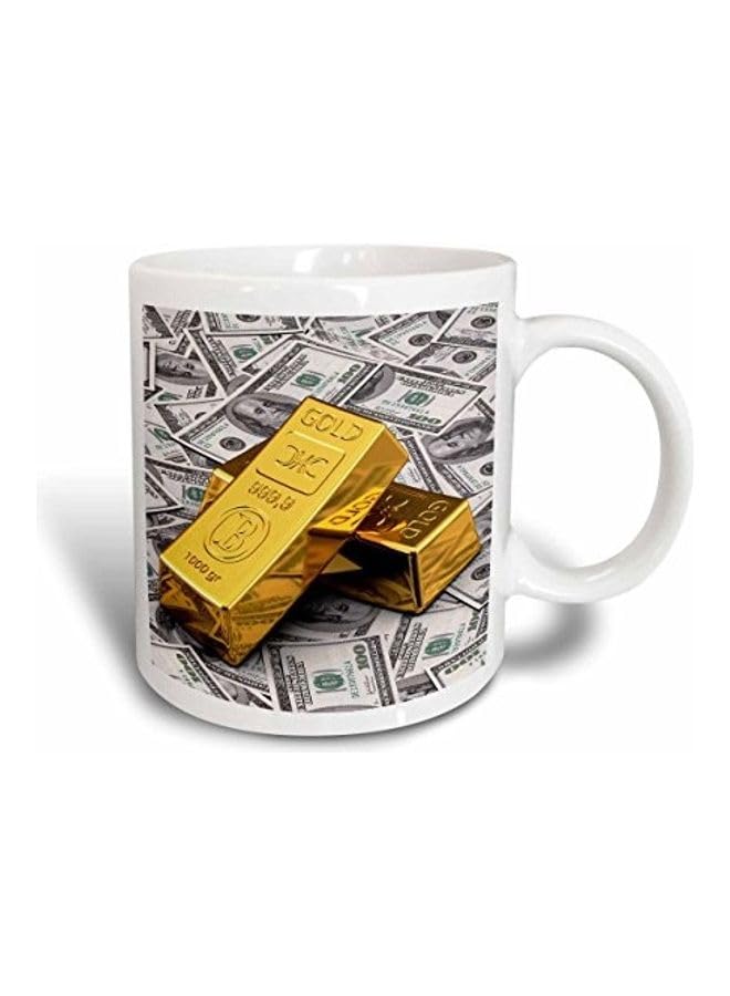 RYNGold Bars Concept Ceramic Mug White/Gold 45Inch - RYNmg15136