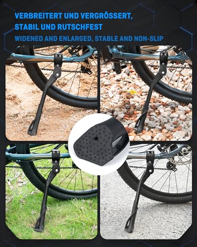 WATSABRO Fahrradständer 24-29 Zoll, Höhenverstellbarer Fahrrad ständer, Gepunktete rutschfeste gummifüße, Maximale Belastung 35 kg, Seitenständer geeignet für Citybikes, Mountainbikes, VTT, E-Bike