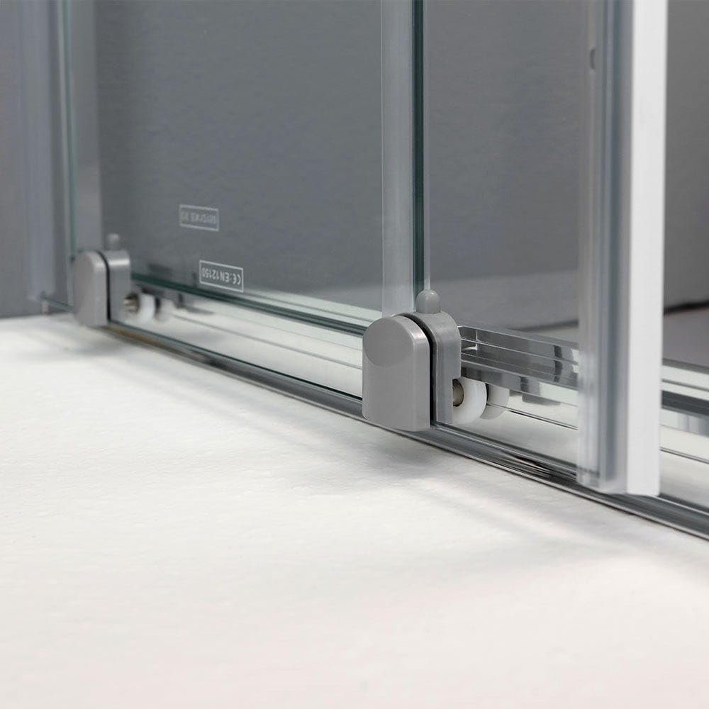 Kiamami Valentina - Ducha 70x120 con apertura en esquina, transparente, estructura de aluminio | Giada