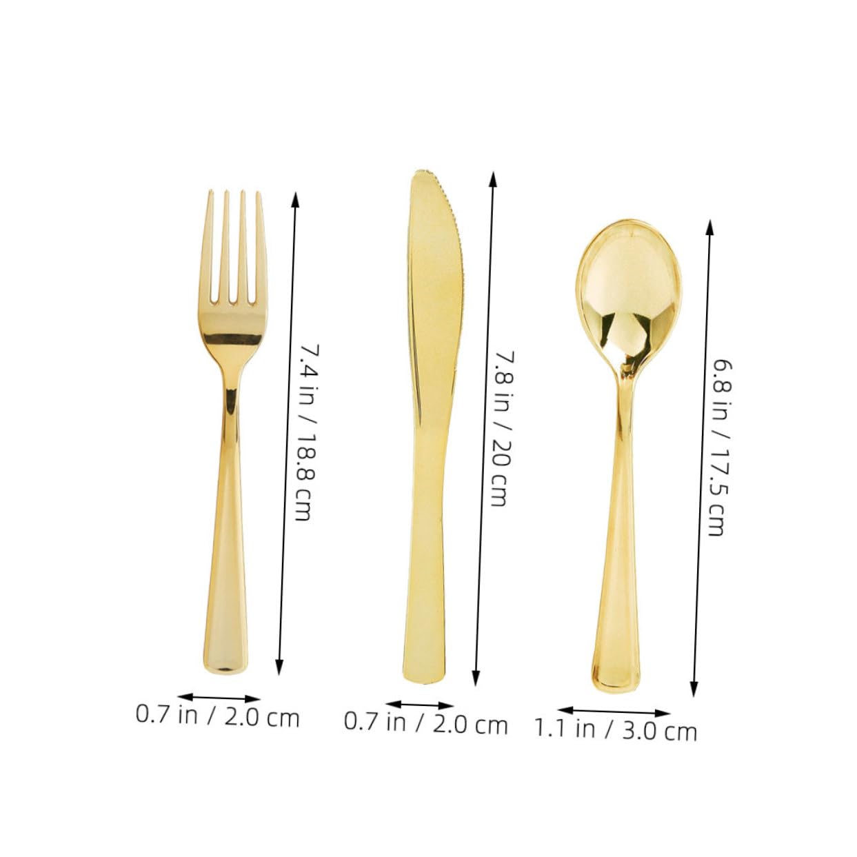 Unomor Disposable Silverware Set 30pcs Fork Spoon Set Cutter Decorative Party Cutlery for Single Use