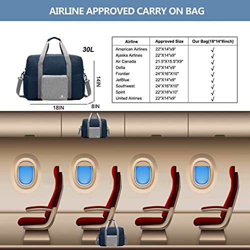 Foldable Personal Item Travel Duffel Bag Gym Bag For Women And Men, Lightweight Carry On Bags For Spirit Airplanes #TOP4