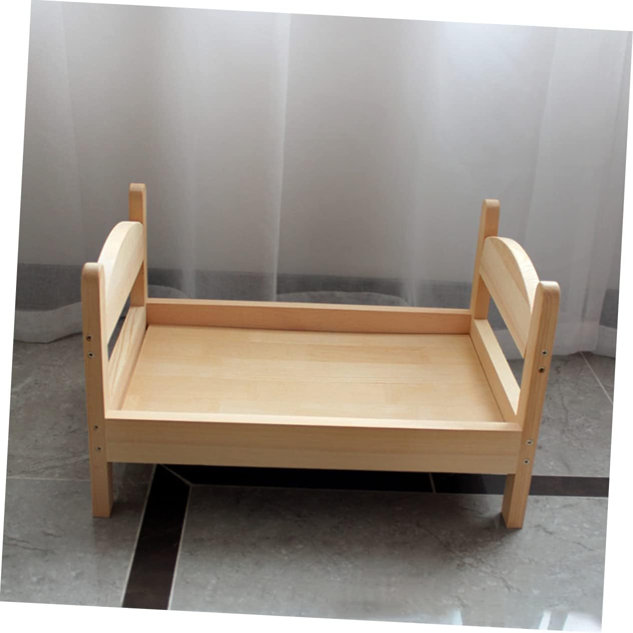 Sosoport Wooden Small Dog Bed for Cats and Dogs Cozy Decorative Pet Nest Comfortable Indoor Sleeping for Small Pets Easy to Move and Carry