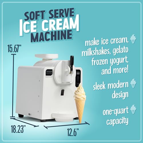 Nostalgia Easy-Dispensing Soft Serve Ice Cream Machine - Ice Cream Maker for Frozen Yogurt, Sorbet, Gelato, Drinks, and More in Minutes - LED Display - 1 Quart - WHITE - image 2