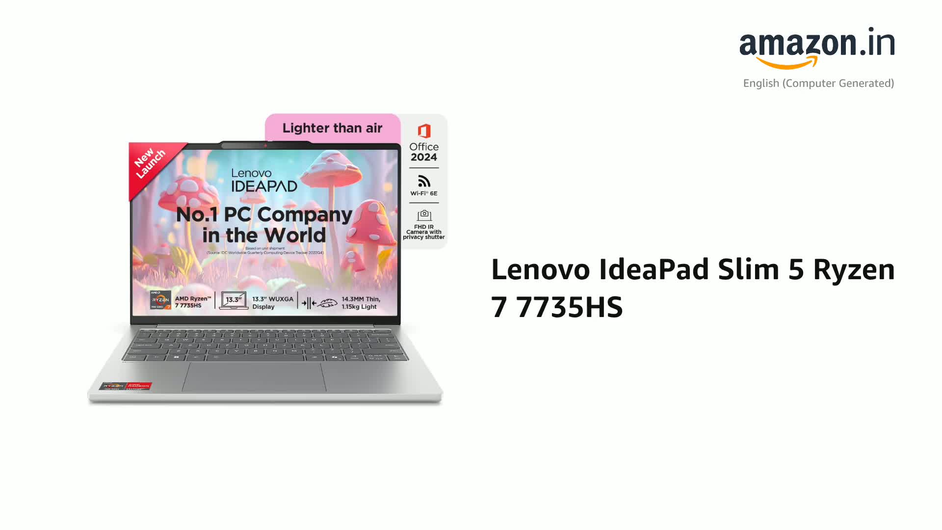 Lenovo IdeaPad Slim 5 Ryzen 7 7735HS (16GB RAM/512GB SSD