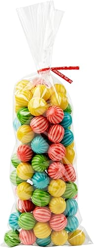 Miniatura 4 de Volanic 100 bolsas transparentes de 5 x 11 pulgadas, bolsa plana de celofán OPP con lazos coloridos para regalo de boda, dulces, galletas,
