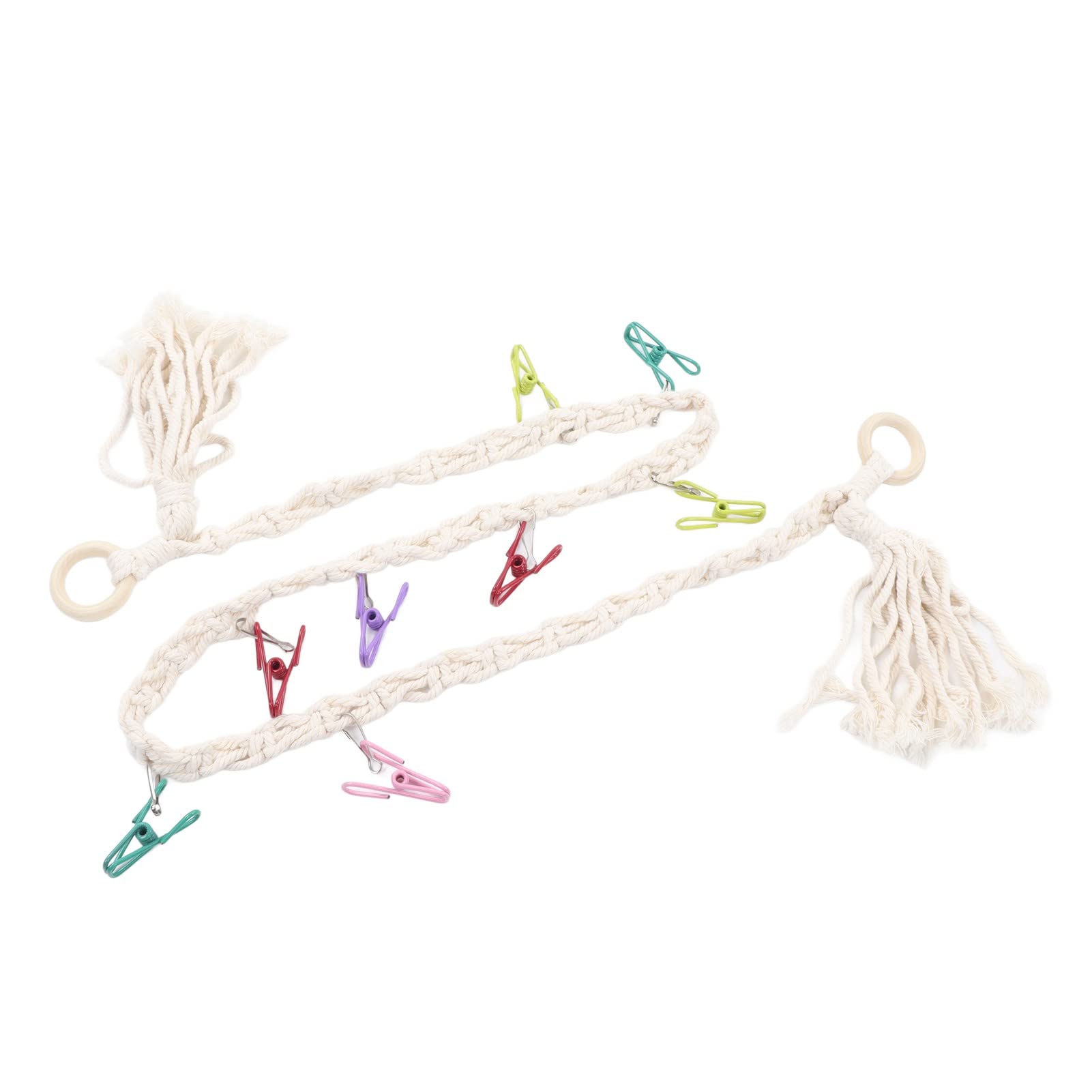 Generic Hanging Stuffed Animal Storage Chain Space Saving Wall Toy Storage Decor with Clips and Hooks for Children's Room (White), Genericetra9q8dzo-