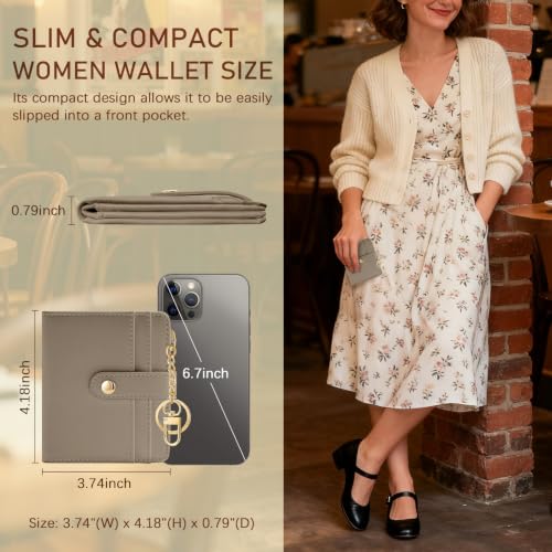Image of Jogjam Khaki Small Women Wallet, Rfid Slim Thin Compact Credit Card Holder