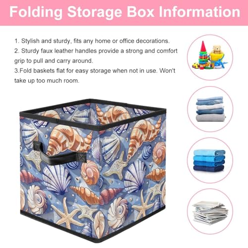 Boîte de rangement en tissu pliable avec double poignées solides
