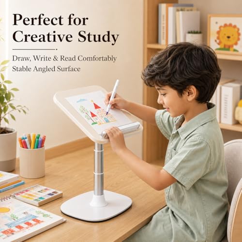 Image of SUNCHHAYA Book Reading Stand with Adjustable Height & Angle |Book Holder for Study, Writing & Laptop Use | Metal Base with Anti-Slip Support | Holds Books & Tablets (YD 22)