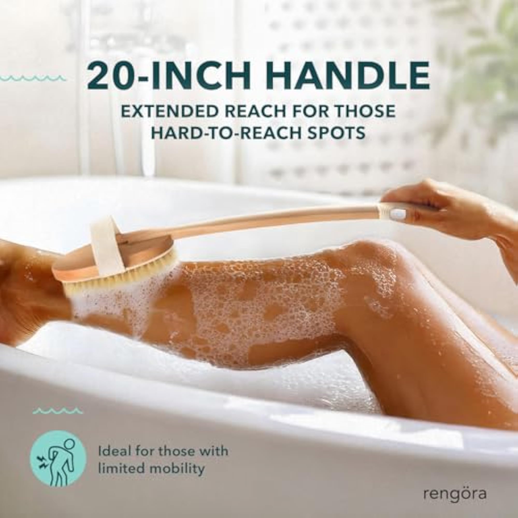 Long Handle Bath Brush for Shower Cleaning