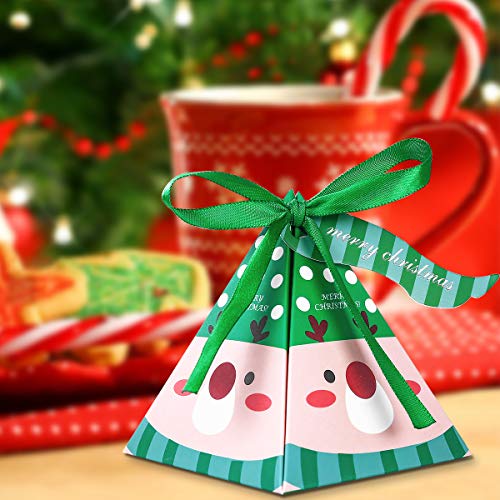 30Pcs Scatole Caramelle Di Natale Scatole In Carta Regalo Con Nastro E Etichetta Per La Festa Di Natale - 4