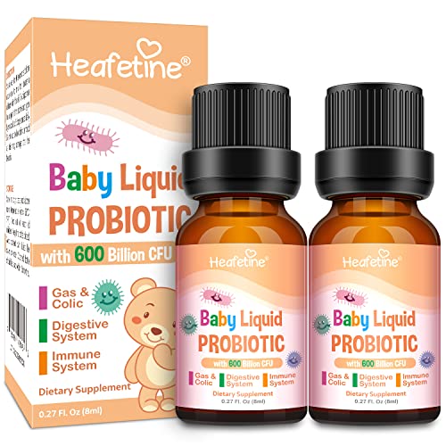 Probiotics for Kids, Baby Liquid Probiotic with Vitamin D3, 20 Billion CFU Kids Probiotic Supports Immune Digestive and Bone Health for Age 0-2 Gluten Dairy Soy-Free 16ml/0.6 oz.