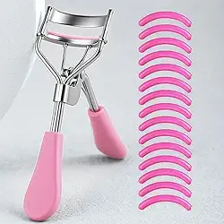 Modelador de cílios grande-angular, subindo para o céu, naturalmente enrolado, aço inoxidável, rosa