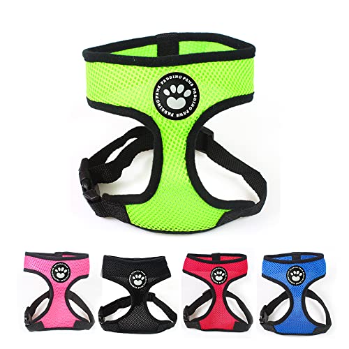 Dog Harness Puppy Harness Small Dog Harness Waterproof Soft Mesh Fabric Dog Puppy Pet Adjustable Harness Lead Leash (S, Green)
