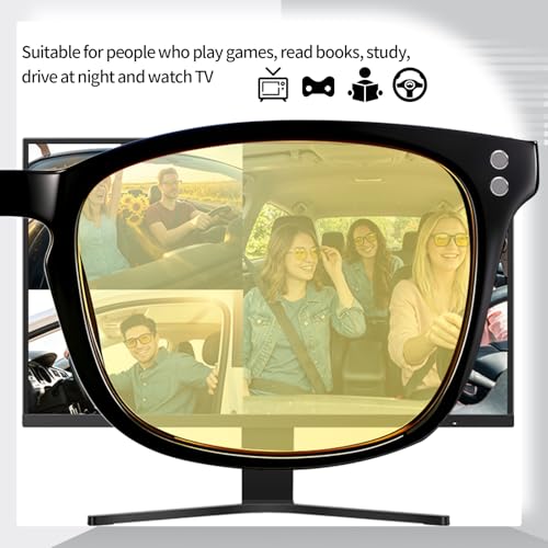 Image of Polarized Sunglasses for Women Men, Night Driving Glasses Anti Glare Yellow Lens UV 400 for Day Night Use