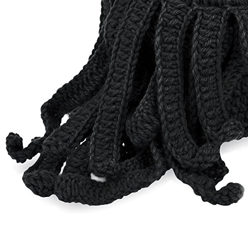 Gorro de tricô VBIGER com barba, chapéu de polvo quente para o inverno, à prova de vento, divertido