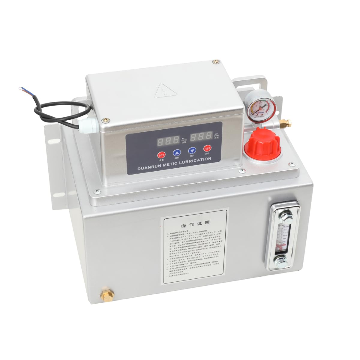 Automatic Electric Lubrication Pump 8L CNC Digital Lubrication Oil Pump Machine Tool 110V 25W 150ml/min Automatically Supply Lubricant Oil Grease W Detecting Alarming Functions