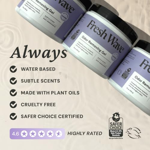 Image of Fresh Wave Lavender Odor Removing Gel, 15 oz. | Odor Absorbers for Home | Safer Odor Relief | Natural Plant-Based Odor Eliminator | Every 15 oz. Lasts 30-60 Days | for Cooking, Trash & Pets