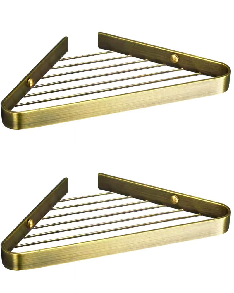 Opbergrek Hoek Badkamer Messing, Douche Hoekplank Mand Organisator Opslag Roestvrije Metaal, Doucheonderdelen Keuken Accessoires,inclusief Schroef, Veelhoek Mand, Black