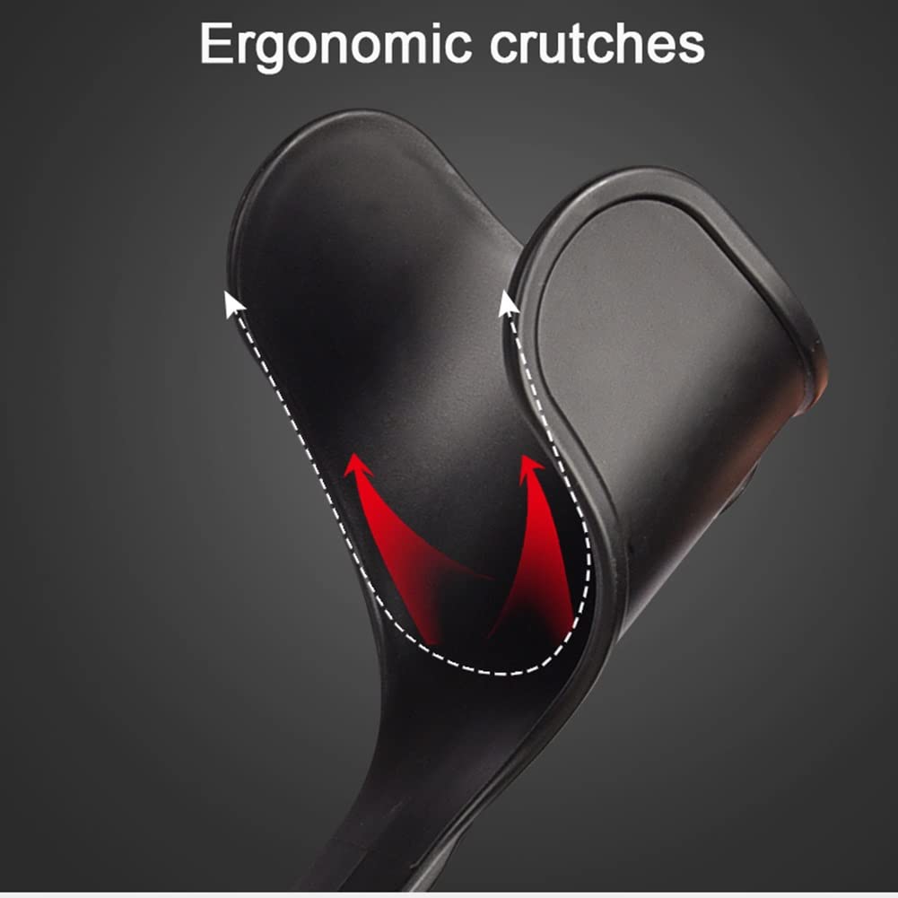 Muletas de Antebrazo Plegables para Adultos, Bastones Ligeros y Ajustables, Diseño Ergonómico con Tapa de Pie Antideslizante, Adecuadas para Una Altura de 140~185cm (Size : 1 Count)