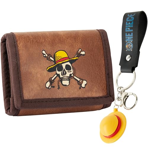One Piece Cartera y Llavero para Niños y Hombres, Monedero