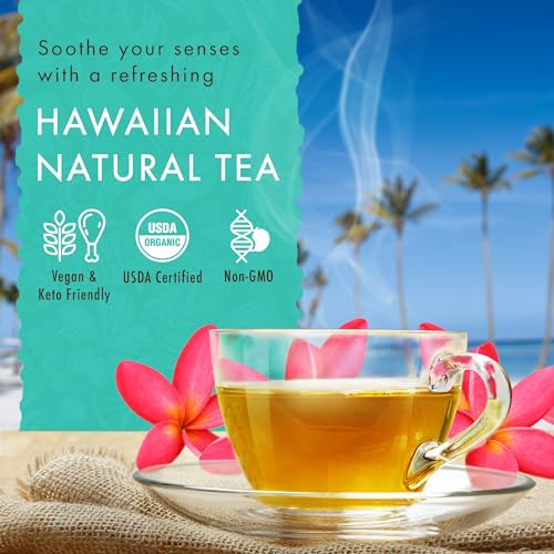 Image of Hawaiian Natural Tea Organic Mamaki Jasmine Green Tea Blend - Antioxidant-Rich, Calming, Wellness Tea for Bedtime, Anxiety & Stress - Gift for Tea Lovers - 120 Tea Bags