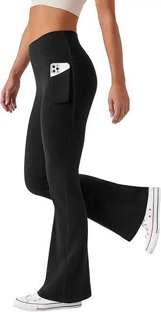 Damen Yogahose mit Taschen: Hohe Taille, Elastische Sporthose für Freizeit