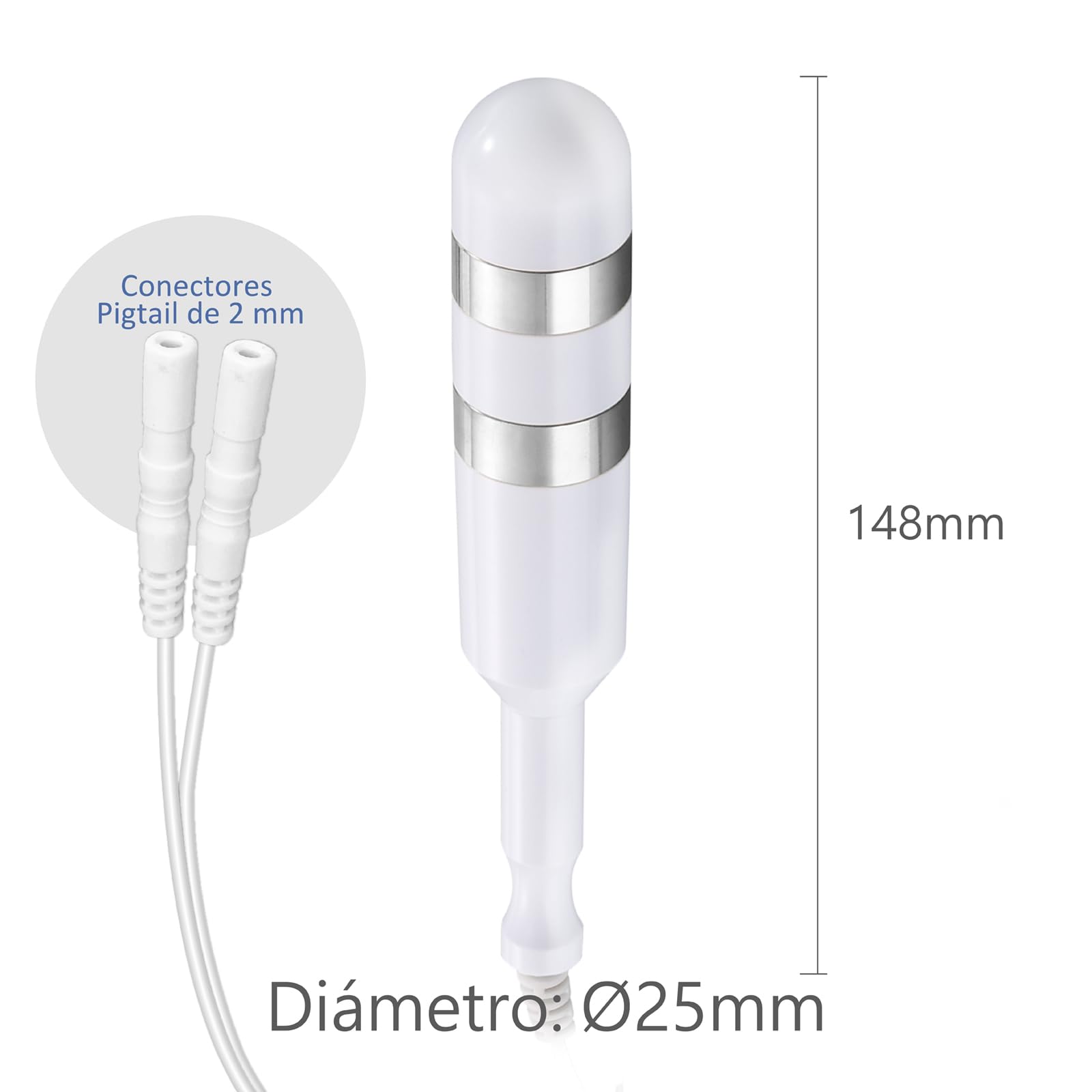 iSTIM Sonda PR-03 Vaginal Reutilizable de Grado Médico para Ejercicios Kegel: Diseñada para Fortalecer el Suelo Pélvico, Aliviar la Incontinencia y Compatible con TENS/EMS de Estimulación Muscular