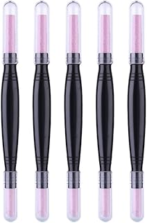 Lurrose 5pcs Pumice Stone Pen Double-headed Nail Cuticle Remover Trimmer Pusher Nail Art File Pedicure Pen Manicure Tool for Peeling Dead Skin Repairing
