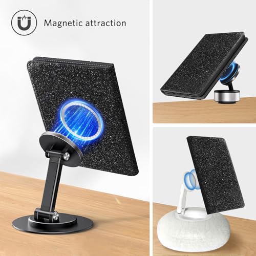 Image of CoBak Stand Case for 7 inch Kindle Paperwhite 12th Gen 2024 and Kindle Colorsoft with Hand Strap - Compatible with iPhone MagSafe, for Samsung /Belkin /Anker Wireless Charging Pads, Durable, Auto Sleep Wake