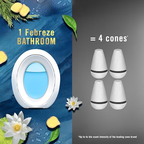 febreze bathroom air freshener odor-fighting plug in alternative air fresheners for home and bathroom and kitchen closet air fresheners ocean scent 4 count - packaging may vary