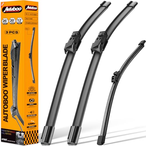 AUTOBOO 26'+20' Windshield Wipers with 12' Rear Wiper Blade Sets Replacement for BMW X3 X4 2018 2019 2020 2021 2022 2023 -Original Factory Quality (Pack of 3)