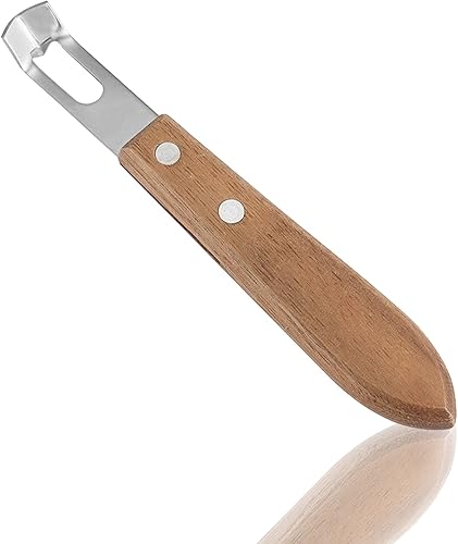Cuchillo de canal de cóctel con mango de madera de nogal, herramienta de barra de acero inoxidable para adornar, rallar cítricos y pelar