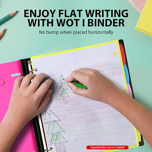 Image of WOT I 4-Pack Telescoping 3 Ring Binder(0.75 inch), Expandable Flexible Binder - Patented Design for Easy Portability, Holds 8.5 inchx11 inch Paper, for School, Office&Home Organization(Blue+Pink+Green+Red)