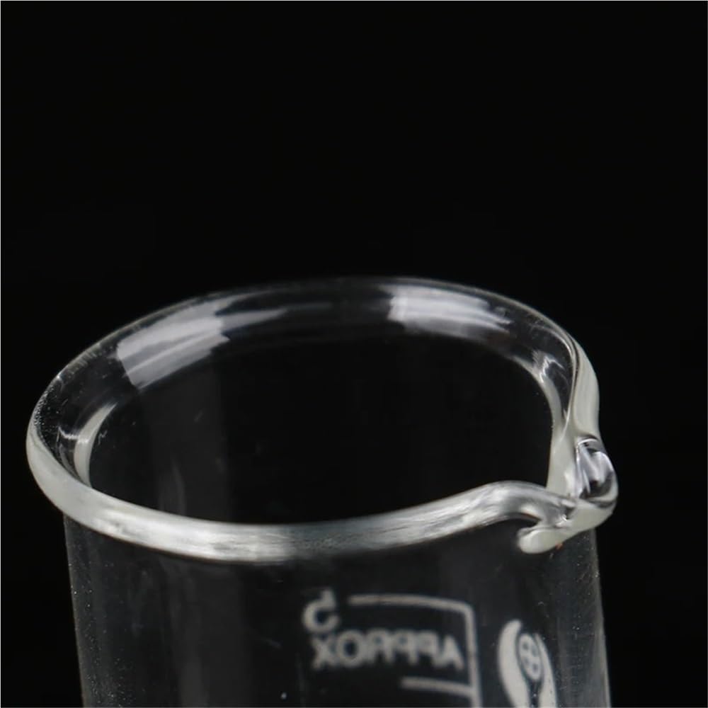 Vaso medidor de Vidrio de Laboratorio de 5/10/25/50 ml, Juego de Vasos de Vidrio borosilicato, recipientes de Vidrio Transparente para medir líquidos.