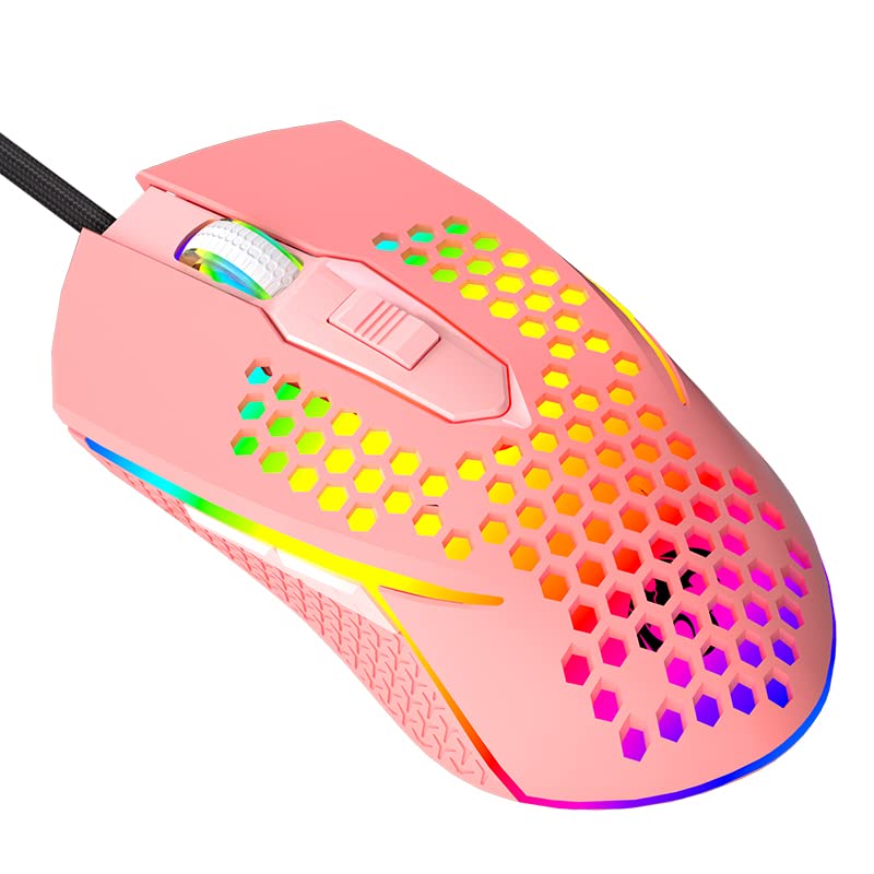 Ratón RGB para juegos rosa: comodidad y ligereza para tus largas sesiones de streaming y juego