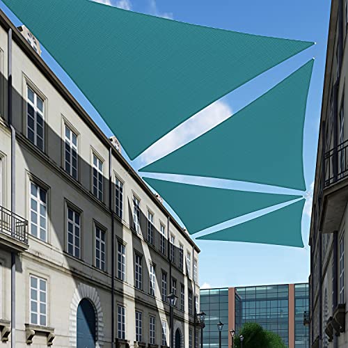 TANG Sunshades Depot 10' x 10' x 10' Turquoise Green Sun Shade Sail with 6 Inch Hardware Kit - Equilateral Triangle U*V Block Durable Fabric Outdoor Canopy - Custom