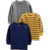 Simple Joys by Carter’s Paquete de 3 camisas térmicas de manga larga para niños