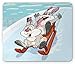 Produktbild Mousepad Bunny Winter Holzschlitten Cartoon-Stil Kompositionen Von Waldtieren Kinderzimmer Thema Aqua Und Orange Customized Mouse Mat Rutschfeste Bequeme Gummi Personalisierte Ged