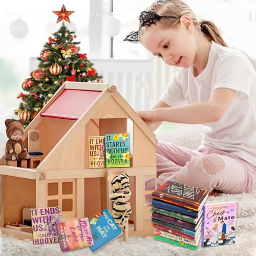 200 Stück Miniaturen Puppenhaus Bücher, Miniatur Bücher, Puppenhaus Zubehör 1:12, Miniatur Zubehör, Miniaturen Puppenhausbücher, Mini-Bücher für Arbeitszimmer, Schlafzimmer, Bibliothek