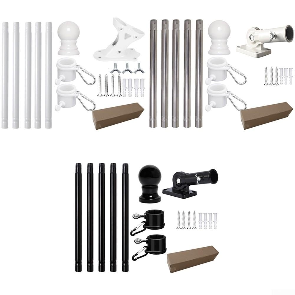 Kit Bandiera 189cm Acciaio Parete Kit Bandiera 189cm Acciaio(Black)
