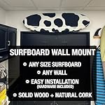 Ho Stevie! Surfboard Wall Mounts - Real Wood Racks + Cork Padding - Display Any Surf Board - Easy Installation - Image 2